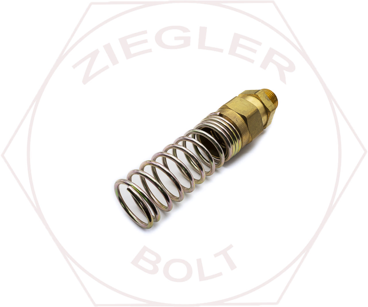 3/8H X 3/8-18 CONNECTOR W/ SPRING GUARD BRASS