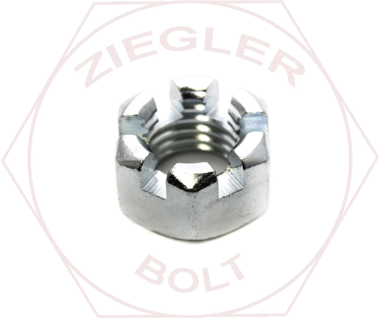 M10-1.5 SLOTTED HEX NUT DIN 935 ZINC