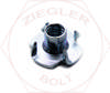 1/4-20 X 5/16 TEE NUT - 4 PRONG ZINC
