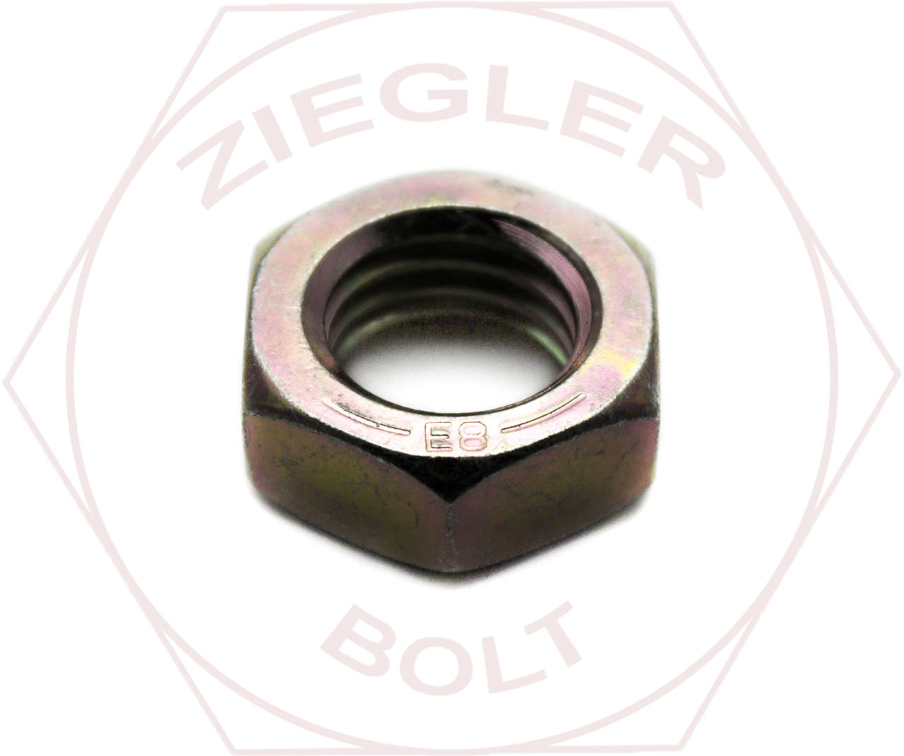 5/16-18 HEX FINISH JAM NUT GR 8 ZINC/YELLOW