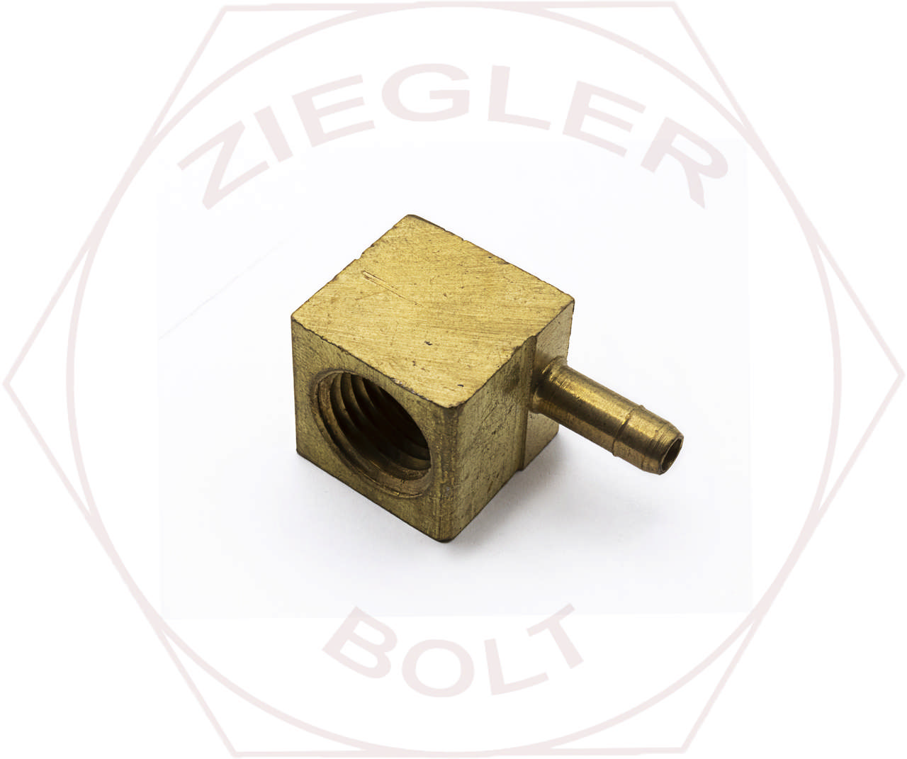 1/4 X 1/4 POLY BARB 90° FEMALE ELBOW BRASS