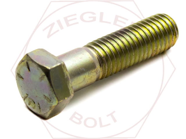 1/2-13 X 10 HEX CAP SCREW GR 8 ZINC/YELLOW
