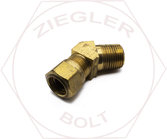 5/8 X 1/2 DOT AIR BRAKE 45° MALE ELBOW BRASS