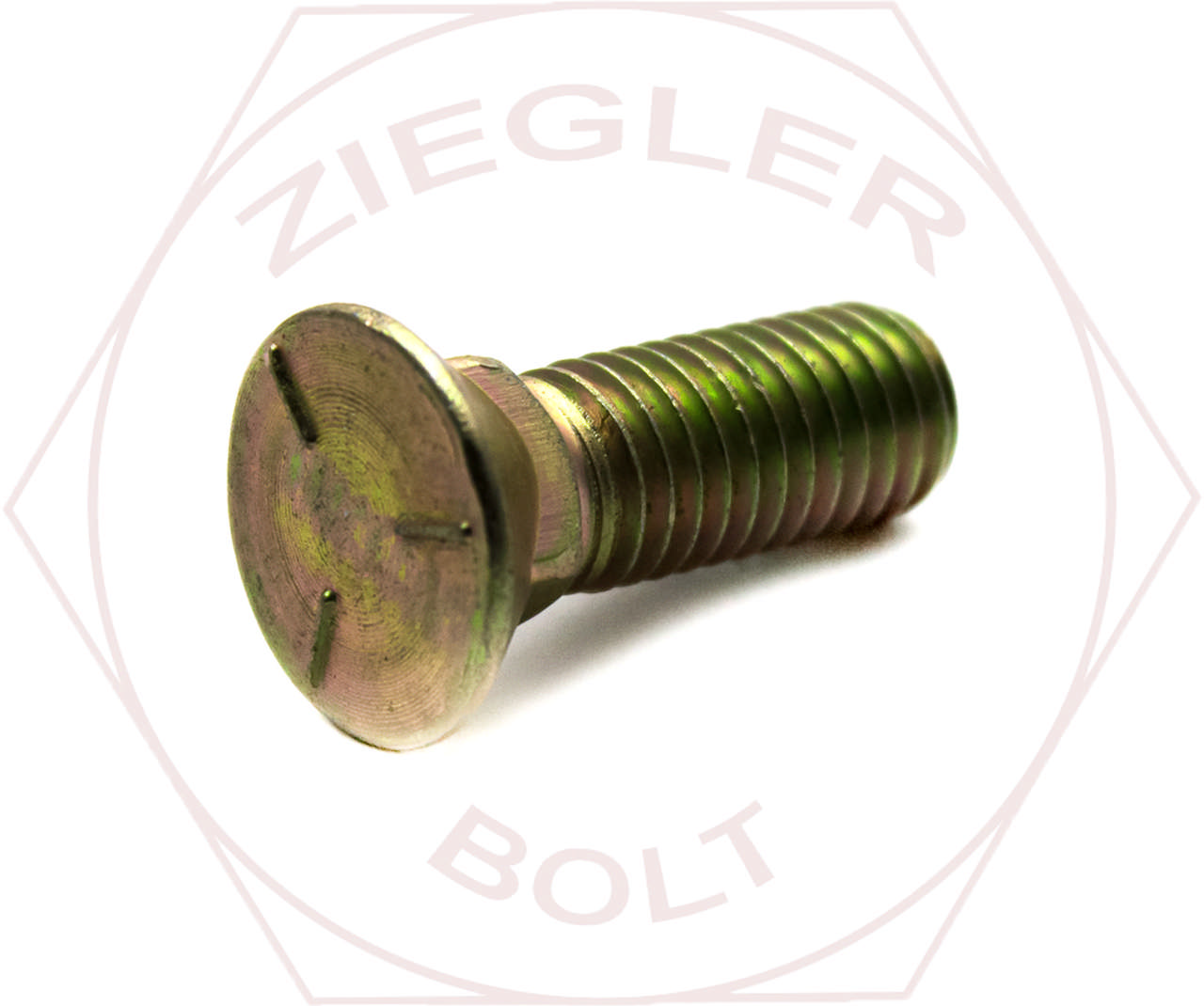 7/16-14 X 1-1/4 PLOW BOLT GR 5 ZINC/YELLOW