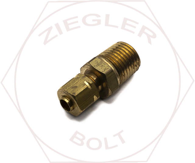 3/16 X 1/4 CAPT SLEEVE COMP MALE CONNECTOR BRASS