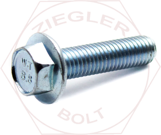 M6-1.0 X 60 HEX FLANGE BOLT DIN 6921 GR 8.8 ZINC