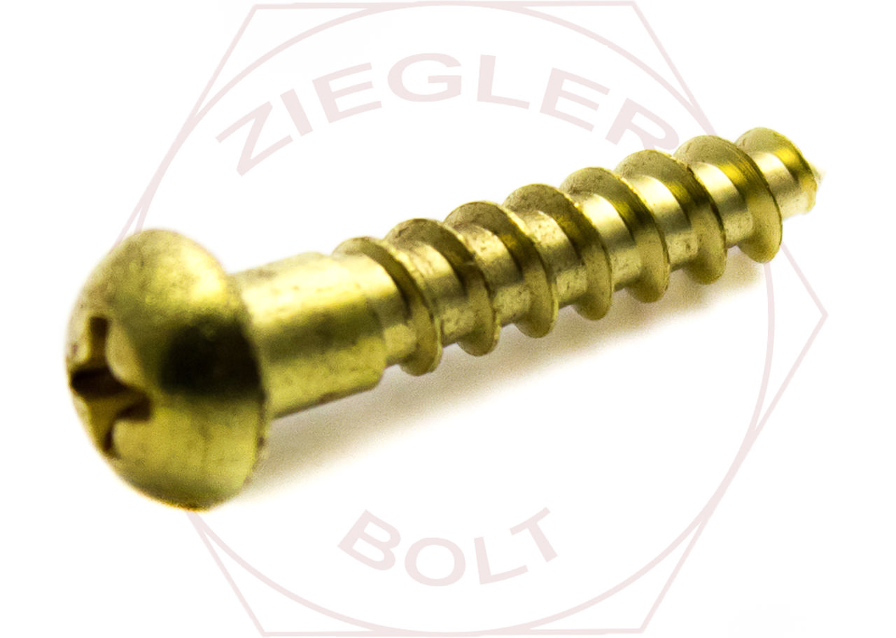 #4 X 1/2 PHIL ROUND W/S BRASS
