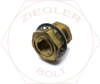 3/8 X 1.31 PIPE THRD BULKHEAD COUPLING BRASS