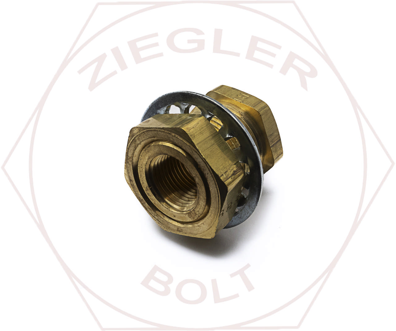 3/8 X 1.31 PIPE THRD BULKHEAD COUPLING BRASS