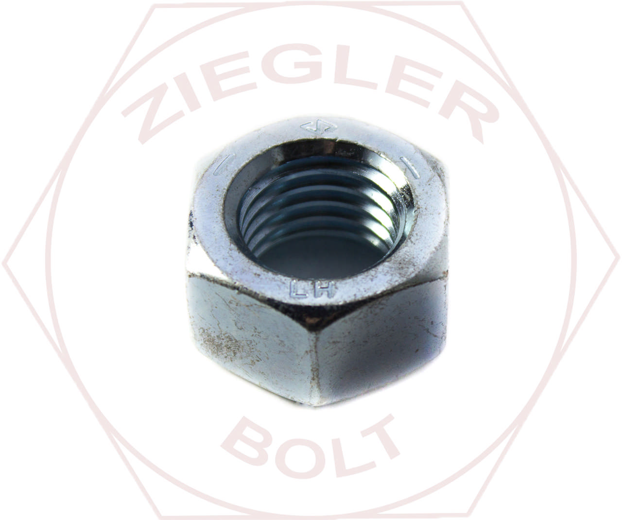5/16-18 LEFT HAND HEX FINISH NUT ZINC