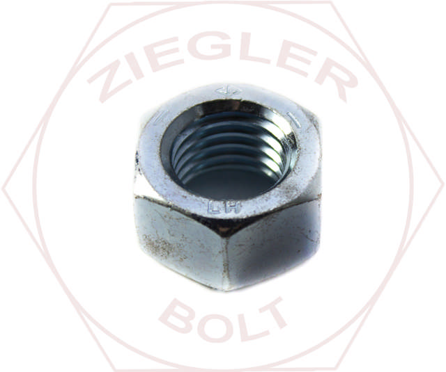 5/16-24 LEFT HAND FINISH HEX NUT FINE THREAD ZINC