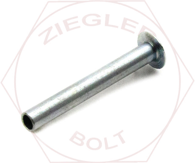 1/8 X 23/32 OVAL HD SEMI-TUBULAR RIVET STEEL ZP