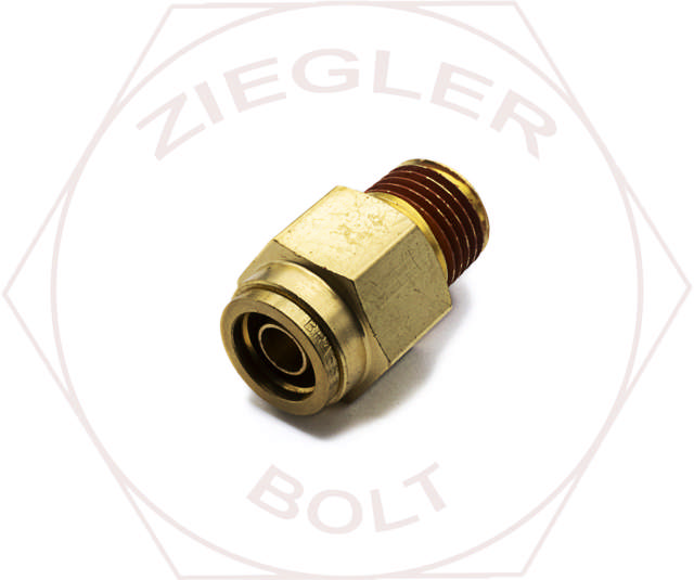 3/8T X 1/4 DOT PUSH-IN MALE CONNECTOR BRASS