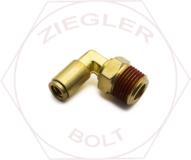 1/4T X 3/8 PUSH-IN 90° MALE ELBOW BRASS