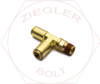 1/4T X 1/8 PUSH-IN MALE RUN TEE SWIVEL BRASS