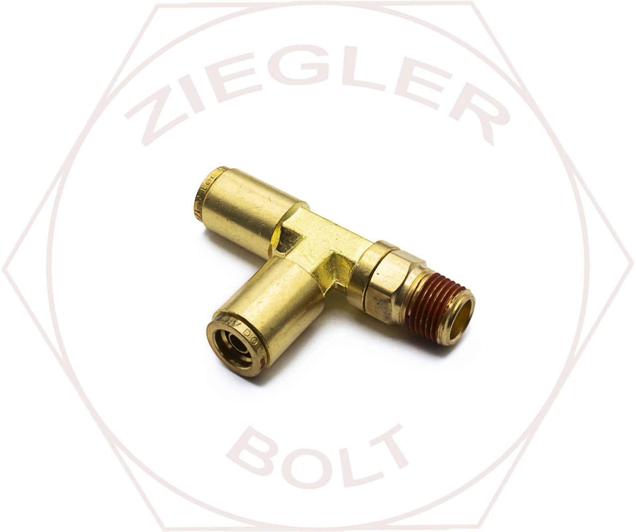 1/4T X 1/8 PUSH-IN MALE RUN TEE SWIVEL BRASS