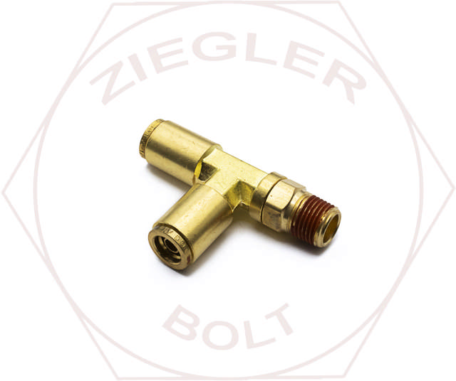 1/4T X 1/8 PUSH-IN MALE RUN TEE SWIVEL BRASS