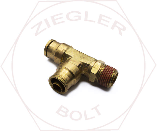 1/2T X 3/8 PUSH-IN MALE RUN TEE SWIVEL BRASS
