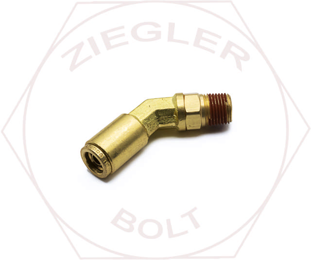 1/4T X 1/8 PUSH-IN 45° MALE ELBOW BRASS