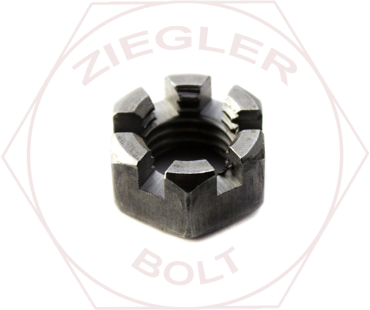 M10-1.5 SLOTTED HEX NUT DIN 935 PLAIN