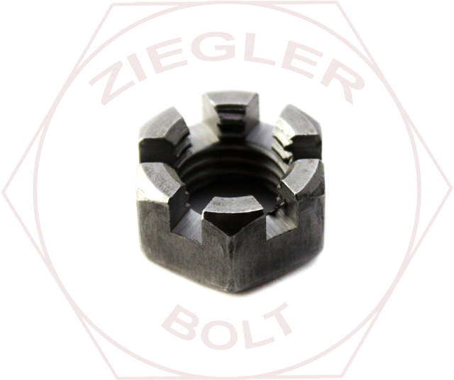 M10-1.5 SLOTTED HEX NUT DIN 935 PLAIN