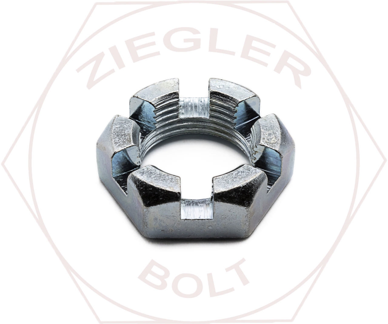 1-1/4-7 SLOTTED HEX JAM NUT ZINC