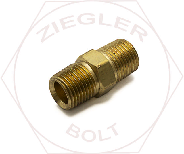 1/8 NPT HEX PIPE NIPPLES BRASS