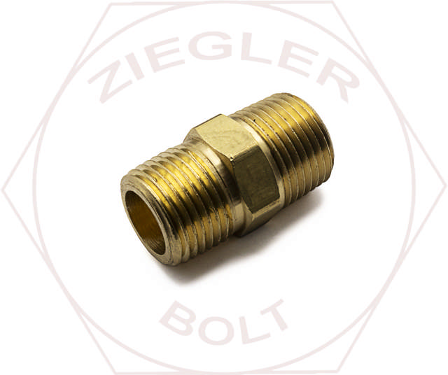 3/8 NPT HEX PIPE NIPPLES BRASS
