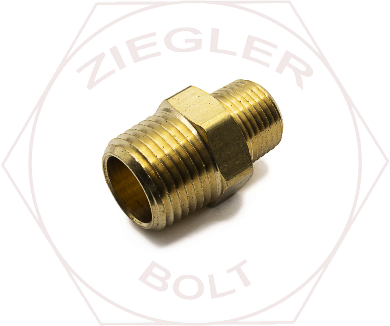 1/2 X 3/8 NPT HEX PIPE NIPPLES BRASS
