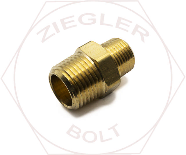 1/2 X 3/8 NPT HEX PIPE NIPPLES BRASS
