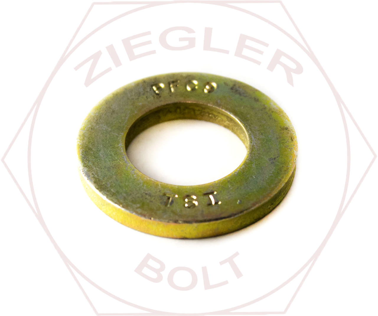 5/16 GR 9 SAE THRUHARD FLAT WASHER ZINC/YELLOW