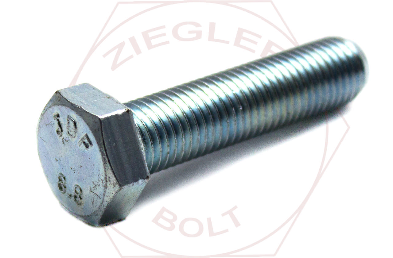 M10-1.25 X 16 HEX CAP SCREW DIN 961 ZINC