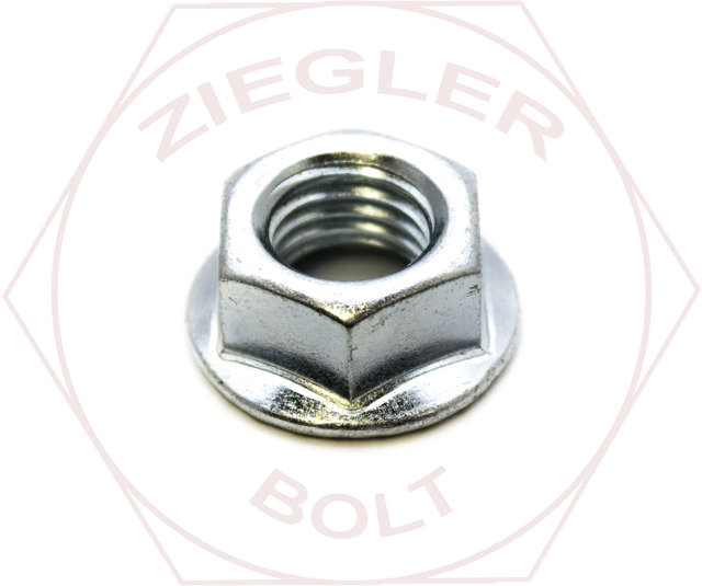 M10-1.5 HEX FLANGE NUT UNSERRATED DIN 6923 ZINC