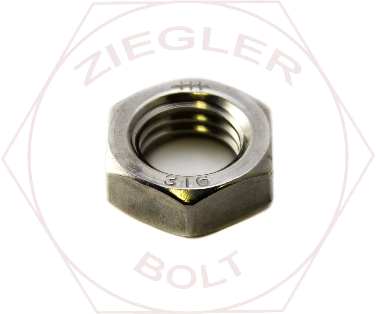 5/16-18 HEX FIN JAM NUT 316 STAINLESS