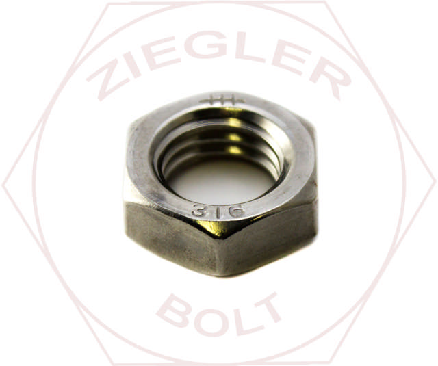 3/8-16 HEX FIN JAM NUT 316 STAINLESS