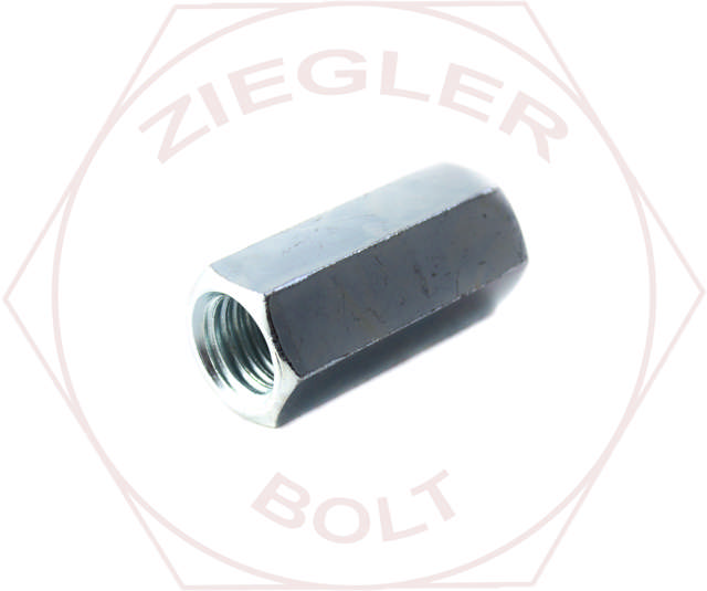 1/2-13 X 1 3/4 HEX COUPLING NUT 11/16 ZINC