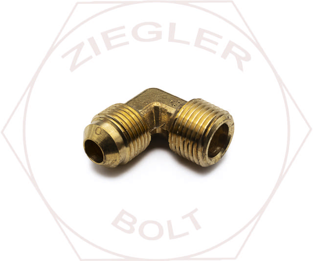 3/8T X 3/8 45° FLARE 90° MALE ELBOW BRASS