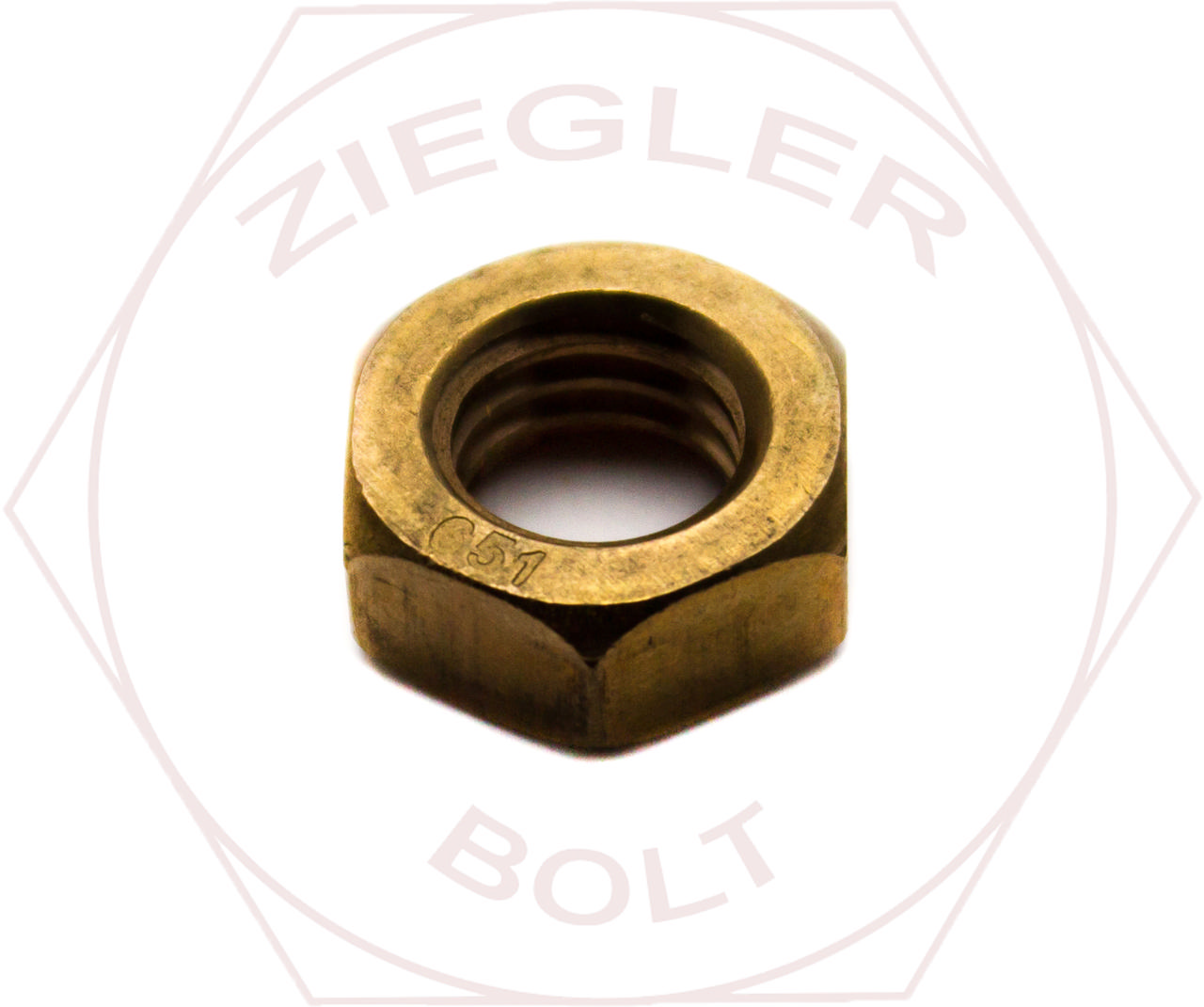 1/2-13 HEX FINISH JAM NUT SILICON BRONZE