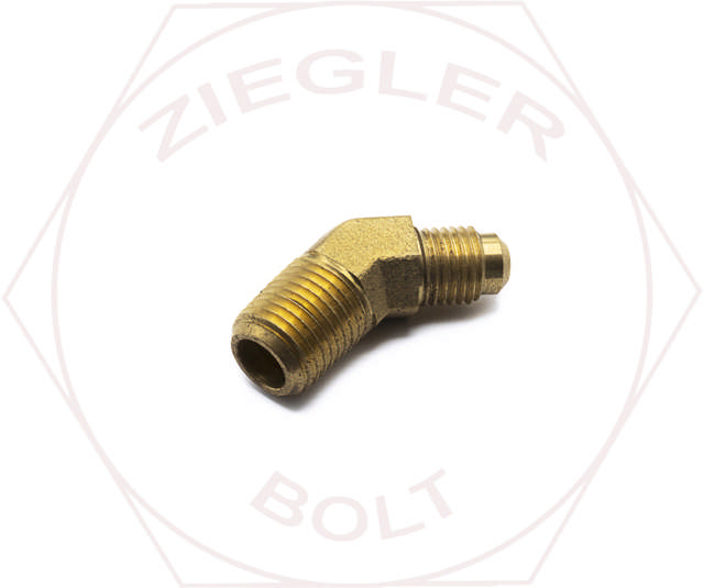 1/4T X 1/4 45° FLARE 45° MALE ELBOW BRASS