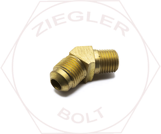 3/8T X 1/4 45° FLARE 45° MALE ELBOW BRASS