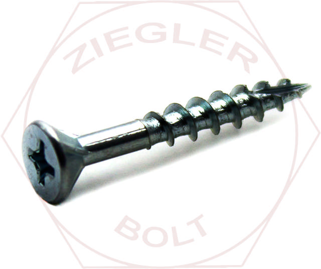 #8 X 1-1/4 TYPE 17 PHIL FLAT RECESSED W/NIBS ZINC