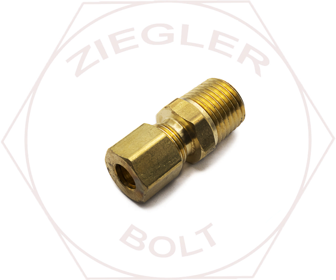 1/4T X 1/4P COMPRESSION MALE CONNECTOR BRASS