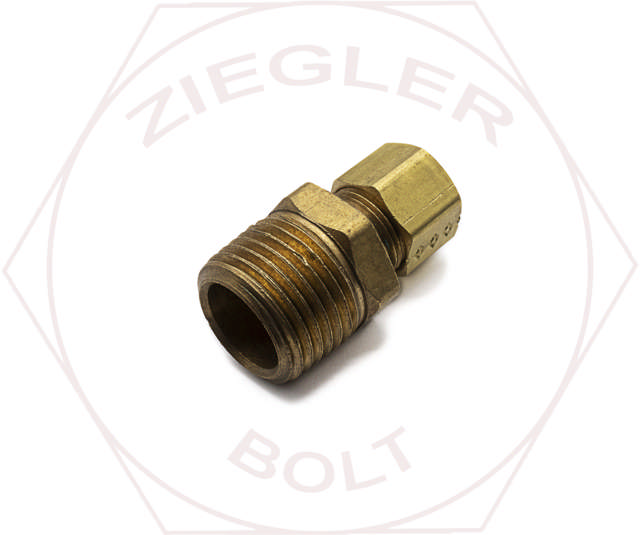 3/8T X 1/2P COMPRESSION MALE CONNECTOR BRASS