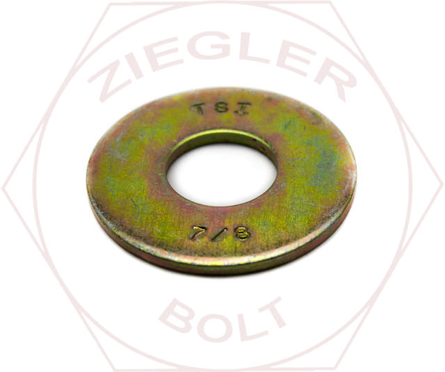 9/16 USS FLAT WASHER THRU-HARD ZINC/YELLOW