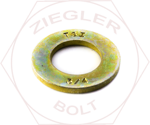 1-3/8 SAE FLAT WASHER THRU-HARD ZINC/YELLOW