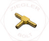 1/4 POLY BARB UNION TEES BRASS