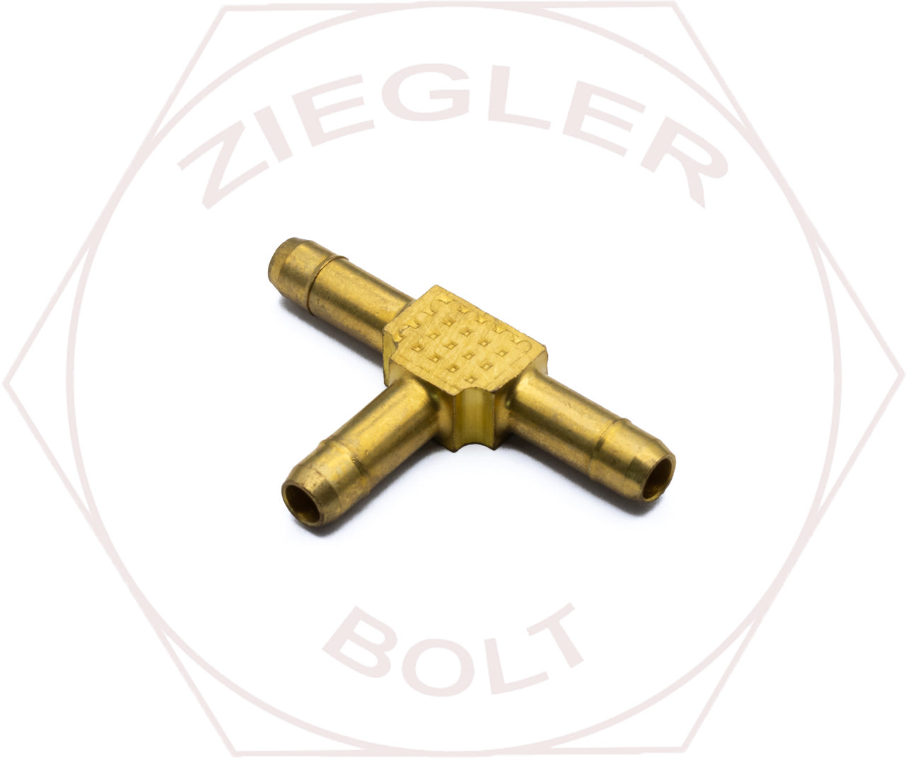 1/4 POLY BARB UNION TEES BRASS