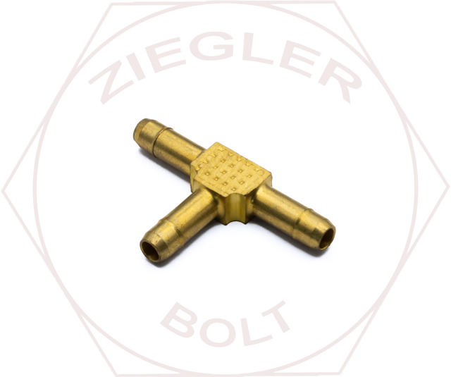 1/4 POLY BARB UNION TEES BRASS