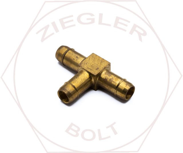 3/8 POLY BARB UNION TEES BRASS