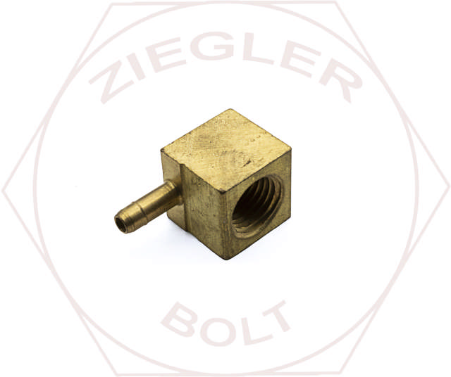 1/4 X 1/4 POLY BARB 90° FEMALE ELBOW BRASS
